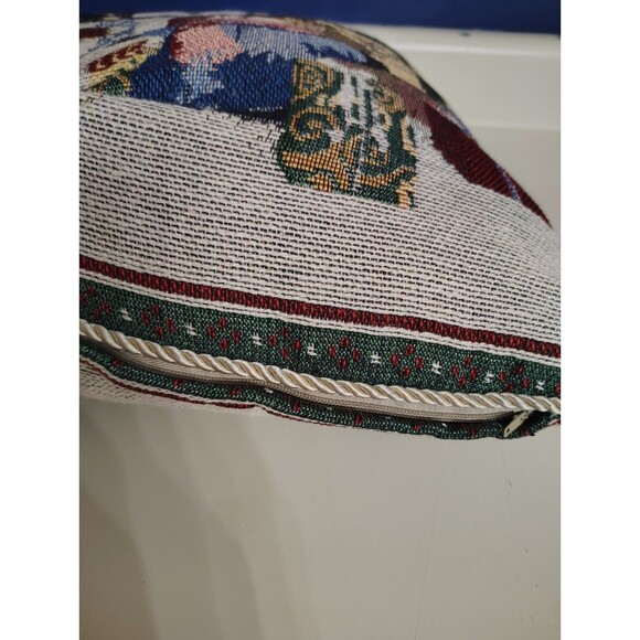 Christmas Tapestry Throw Pillow Snowman Bears Holiday - Picture 3 of 7